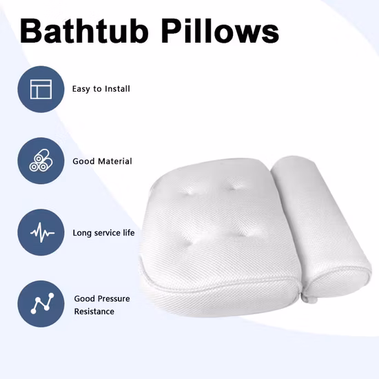 Cuscino da bagno SPA confortevole bianco in silicone di vendita calda